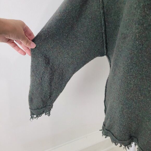 Free People Sweater Womens S Green Irresistible Wool Blend Oversized Slouchy - Picture 4 of 13